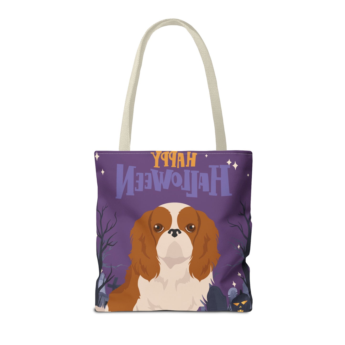 English Toy Spaniel Dog Happy Halloween Tote Bag 16x16