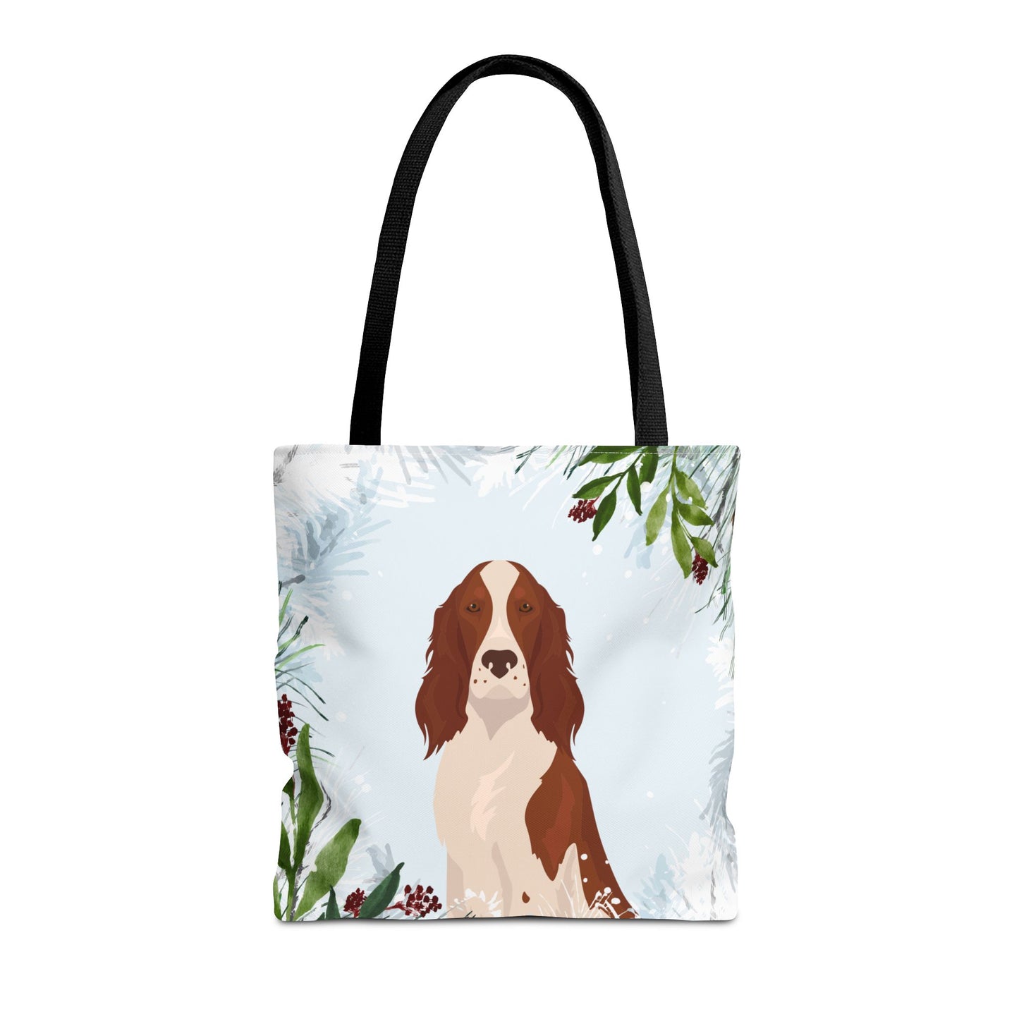 Irish Red and White Setter Dog Christmas Holiday Tote Bag 16x16