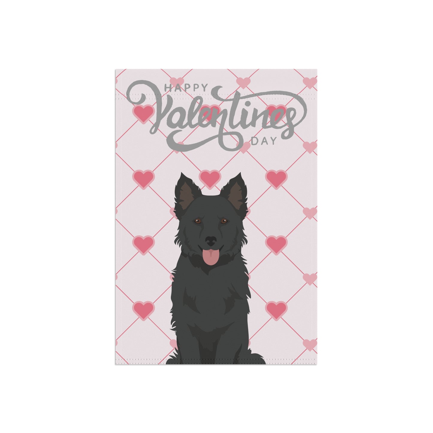 Mudi Dog Valentines Day Garden Flag