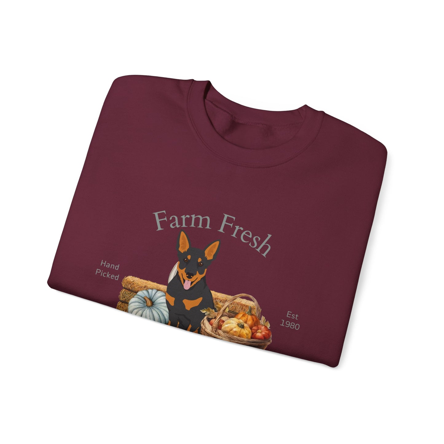 Lancashire Heeler Dog Fall Farm Fresh Unisex Heavy Blend Crewneck Sweatshirt