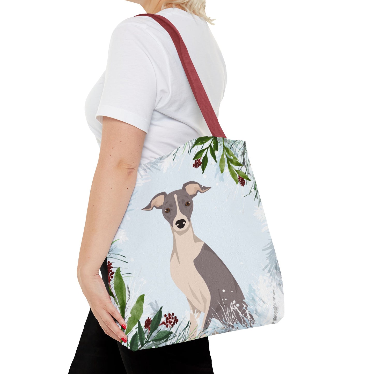 Italian Greyhound Dog Christmas Holiday Tote Bag 16x16