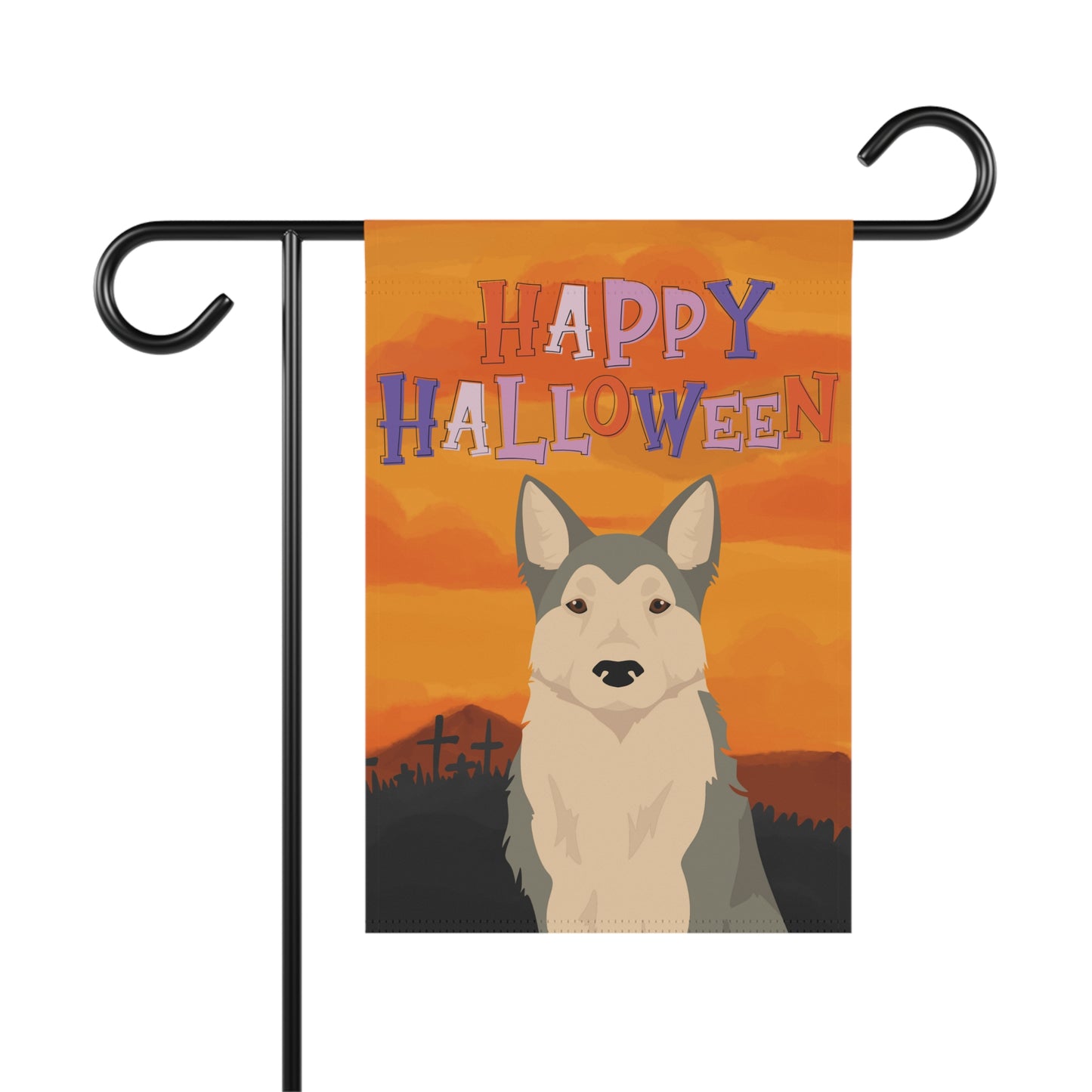 West Siberian Laika Dog Halloween Garden Flag