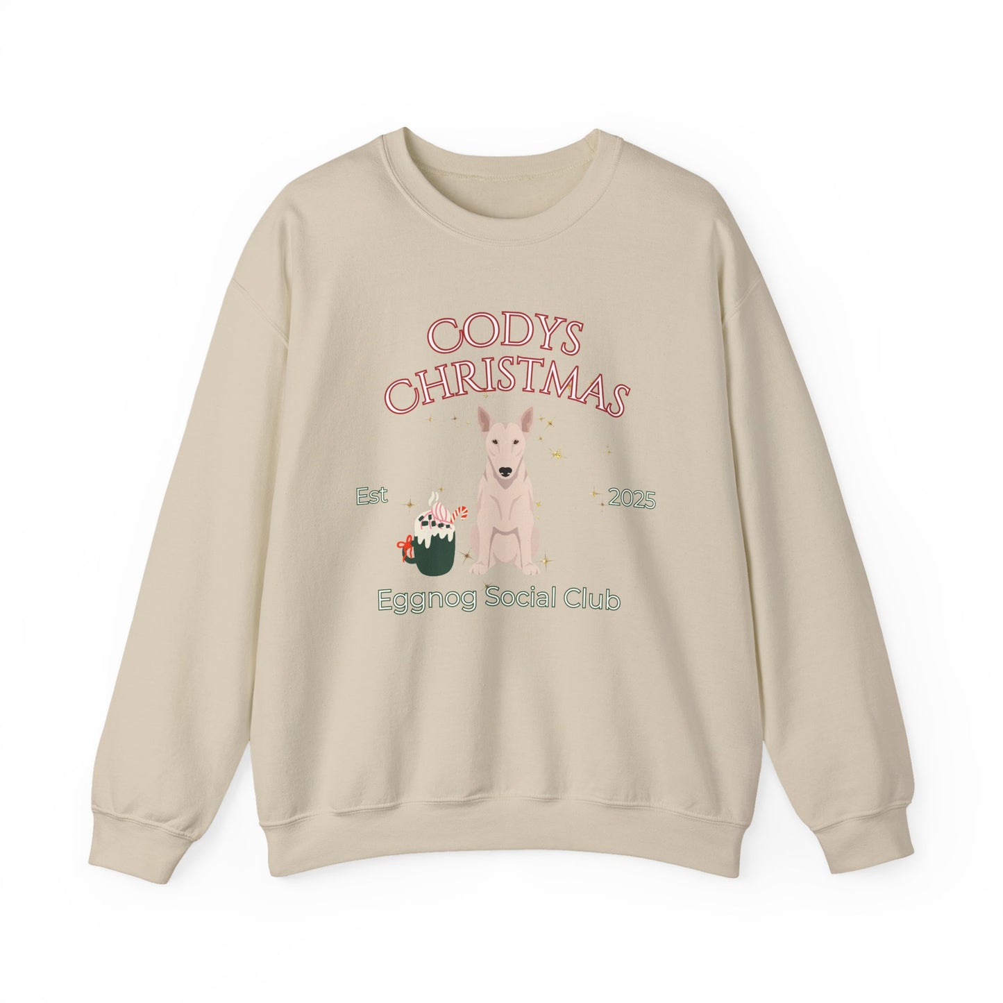 Bull Terrier Dog Christmas Social Club Unisex Heavy Blend Crewneck Sweatshirt Custom Name