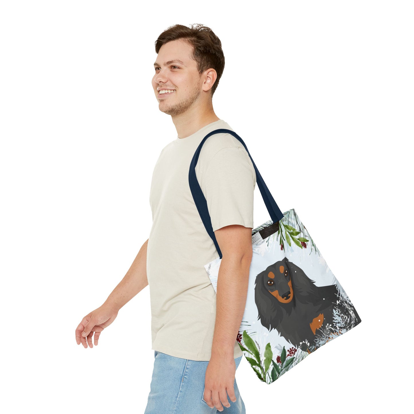 Dachshund Dog Christmas Holiday Tote Bag 16x16