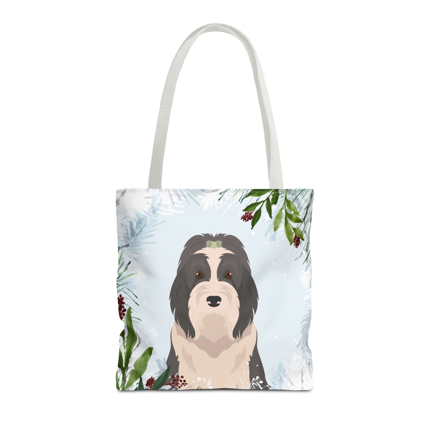 Bearded Collie Dog Christmas Holiday Tote Bag 16x16