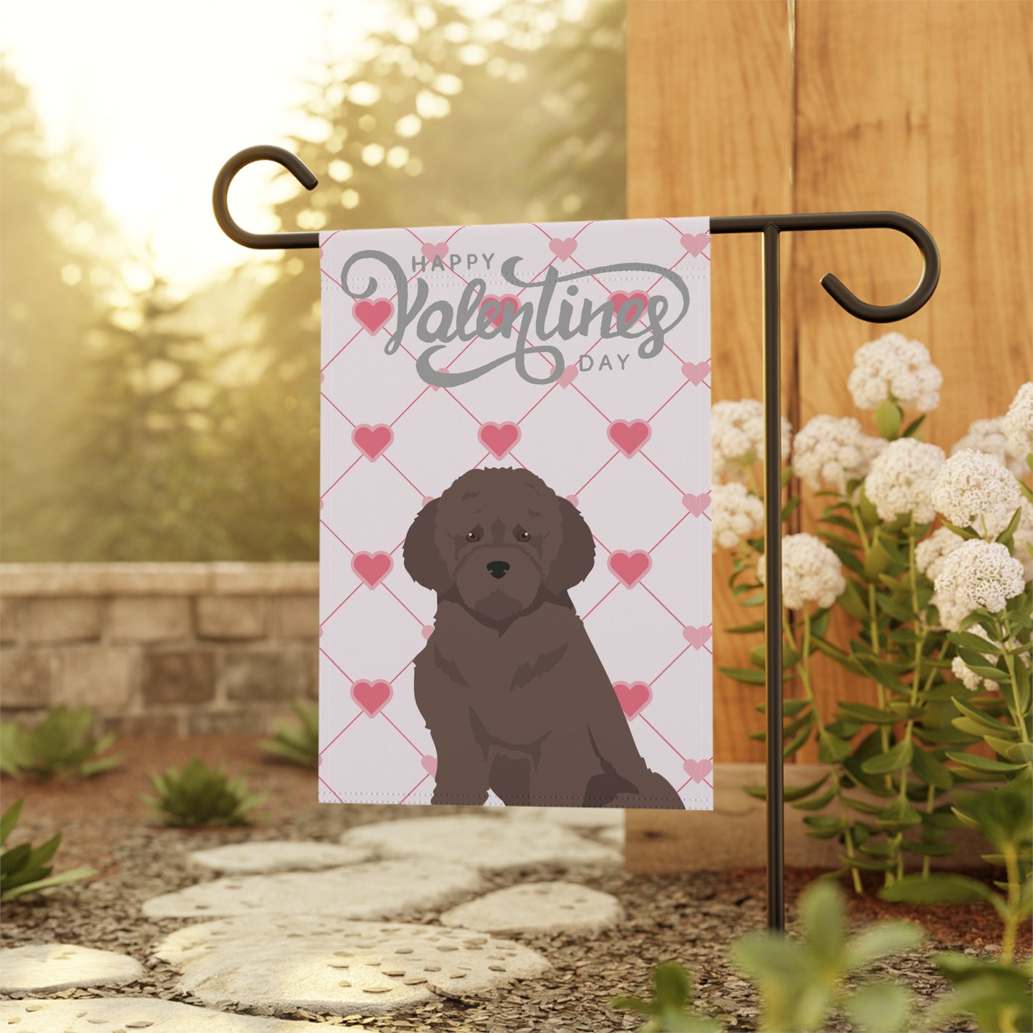 Lagotto Romagnolo Dog Valentines Day Garden Flag