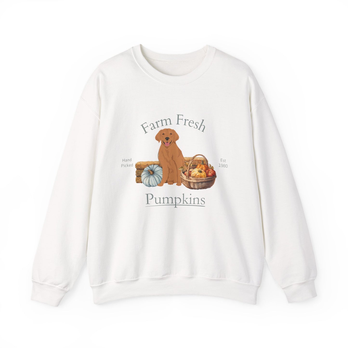 Golden Retriever Dog Fall Farm Fresh Unisex Heavy Blend Crewneck Sweatshirt