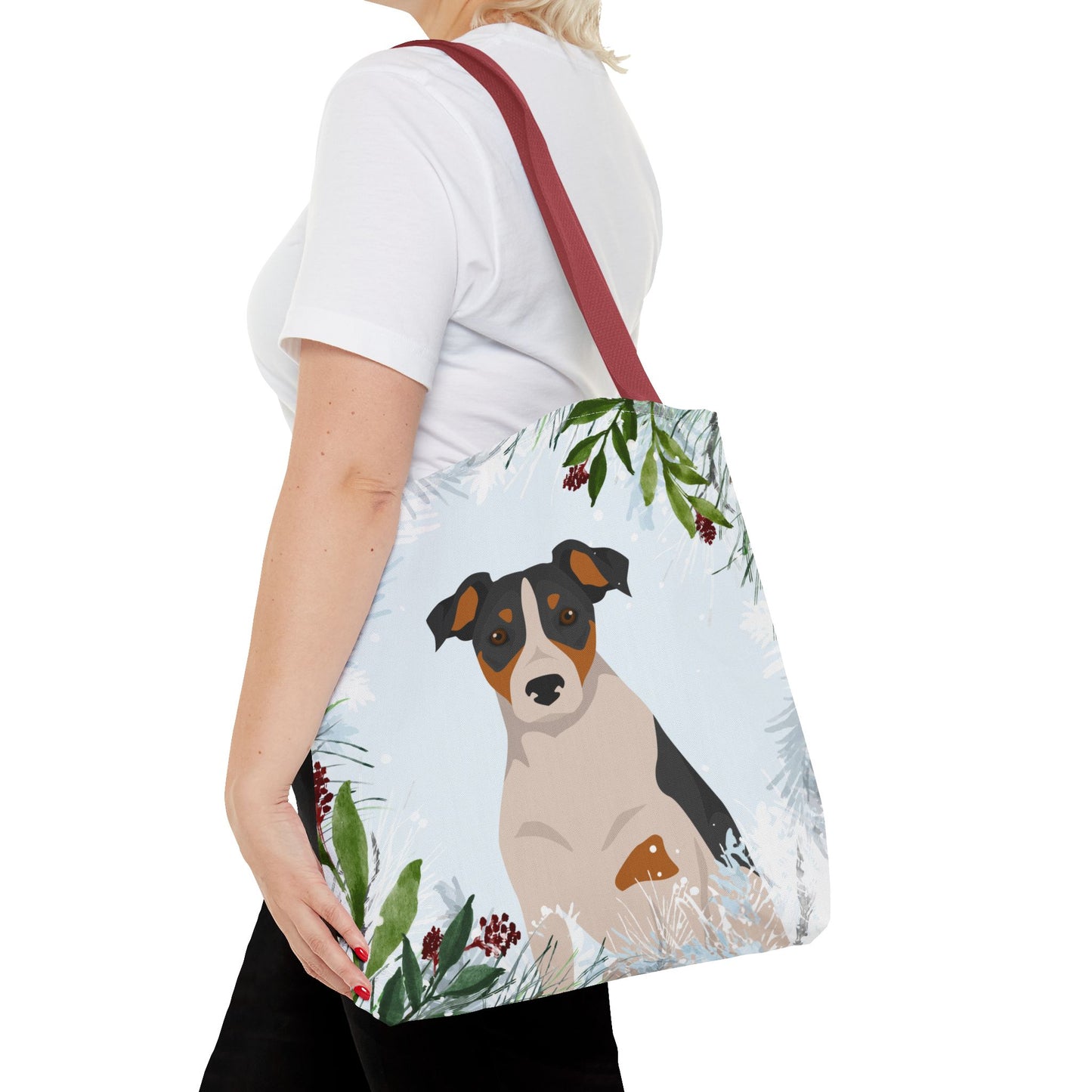 Parson Russell Terrier Dog Christmas Holiday Tote Bag 16x16