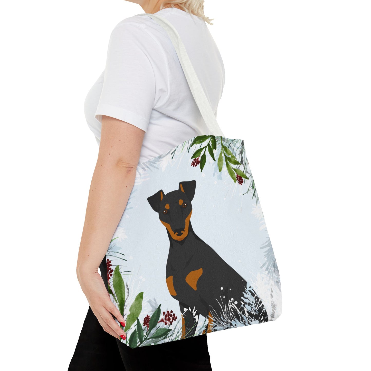 Manchester Terrier Dog Christmas Holiday Tote Bag 16x16