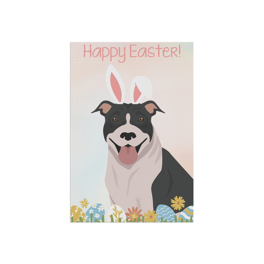 American Pitbull Terrier Dog Happy Easter Garden Flag