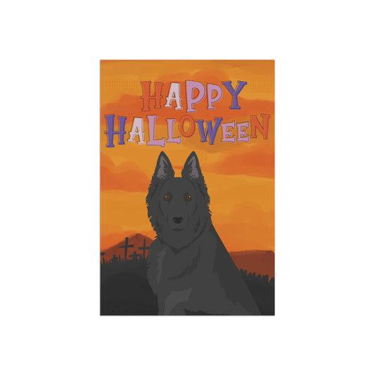Belgian Sheepdog Dog Halloween Garden Flag