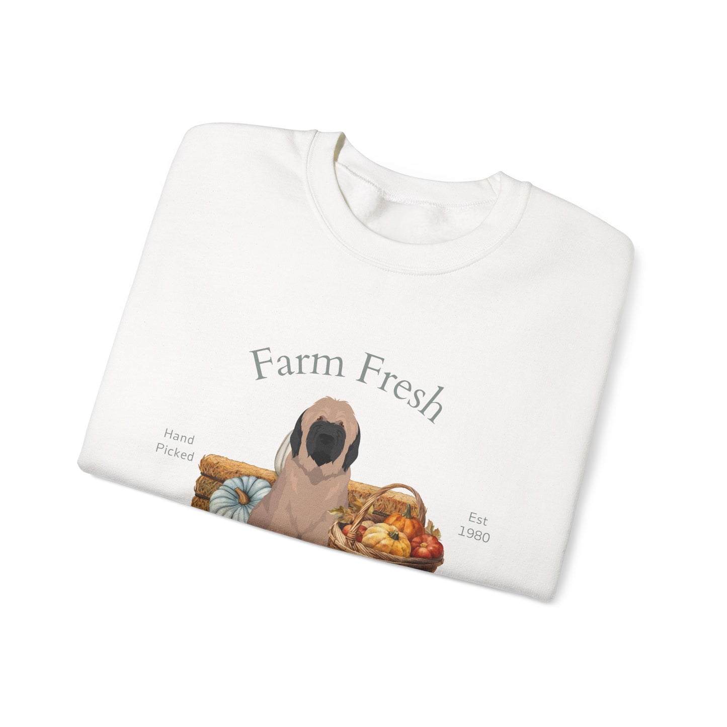 Briard Dog Fall Farm Fresh Unisex Heavy Blend Crewneck Sweatshirt