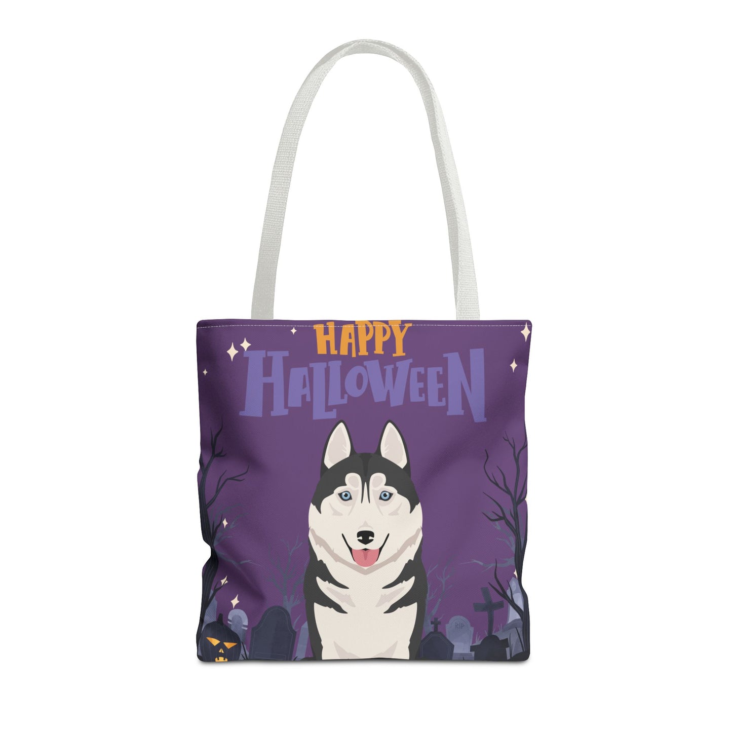 Siberian Husky Dog Happy Halloween Tote Bag 16x16