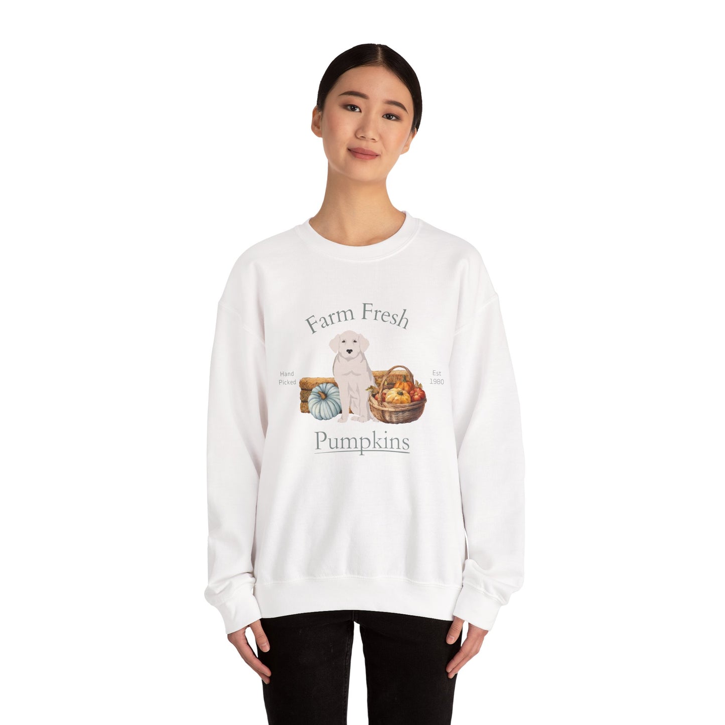 Kuvas Dog Fall Farm Fresh Unisex Heavy Blend Crewneck Sweatshirt