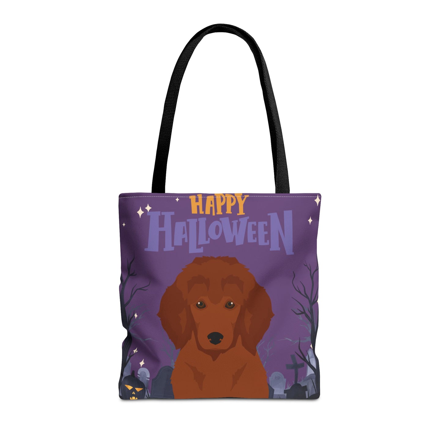 Poodle Dog Happy Halloween Tote Bag 16x16