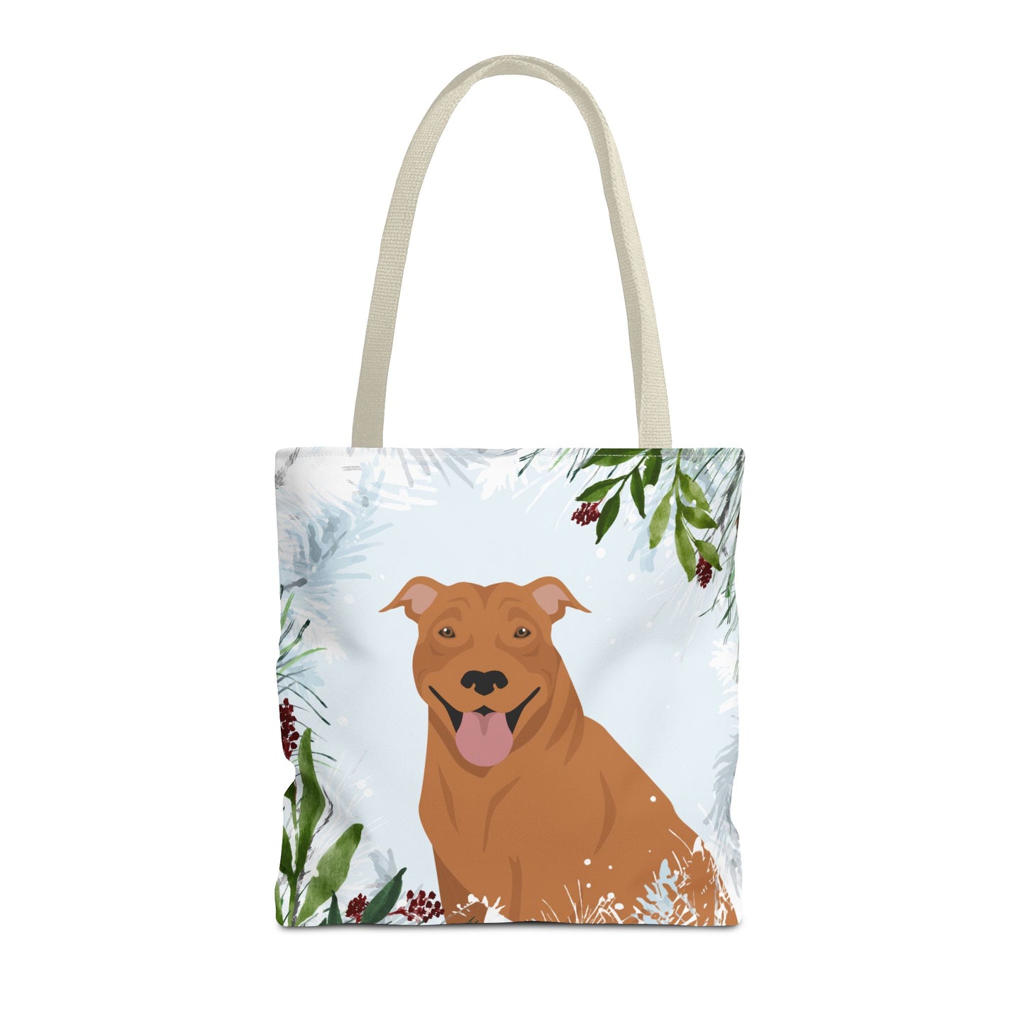 Pit Bull Dog Christmas Holiday Tote Bag 16x16