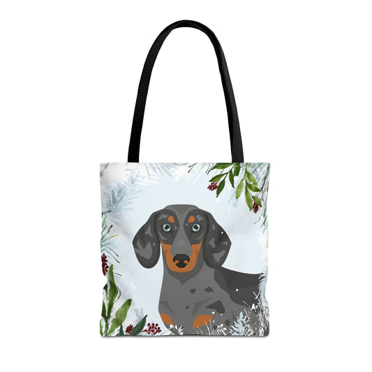 Dachshund Dog Christmas Holiday Tote Bag 16x16