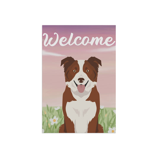 Border Collie Dog Welcome Garden Flag