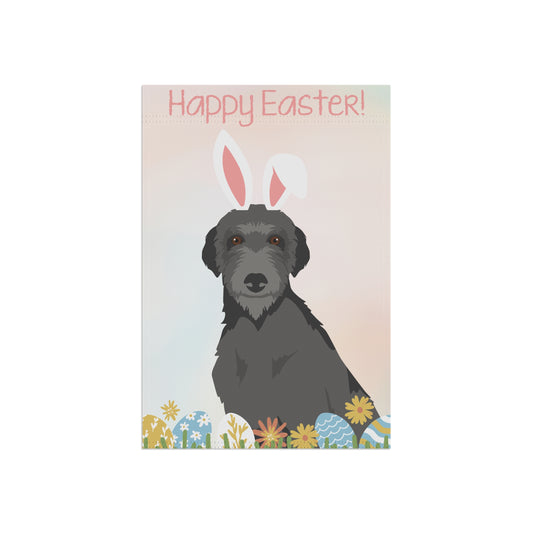 Scottish Deerhound Dog Happy Easter Garden Flag