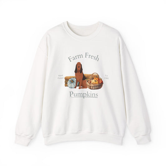 Bloodhound Dog Fall Farm Fresh Unisex Heavy Blend Crewneck Sweatshirt
