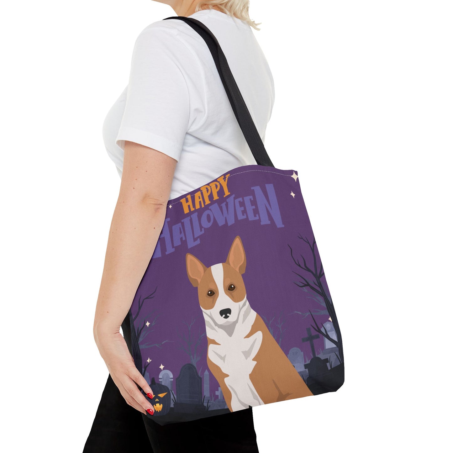 Canaan Dog Dog Happy Halloween Tote Bag 16x16