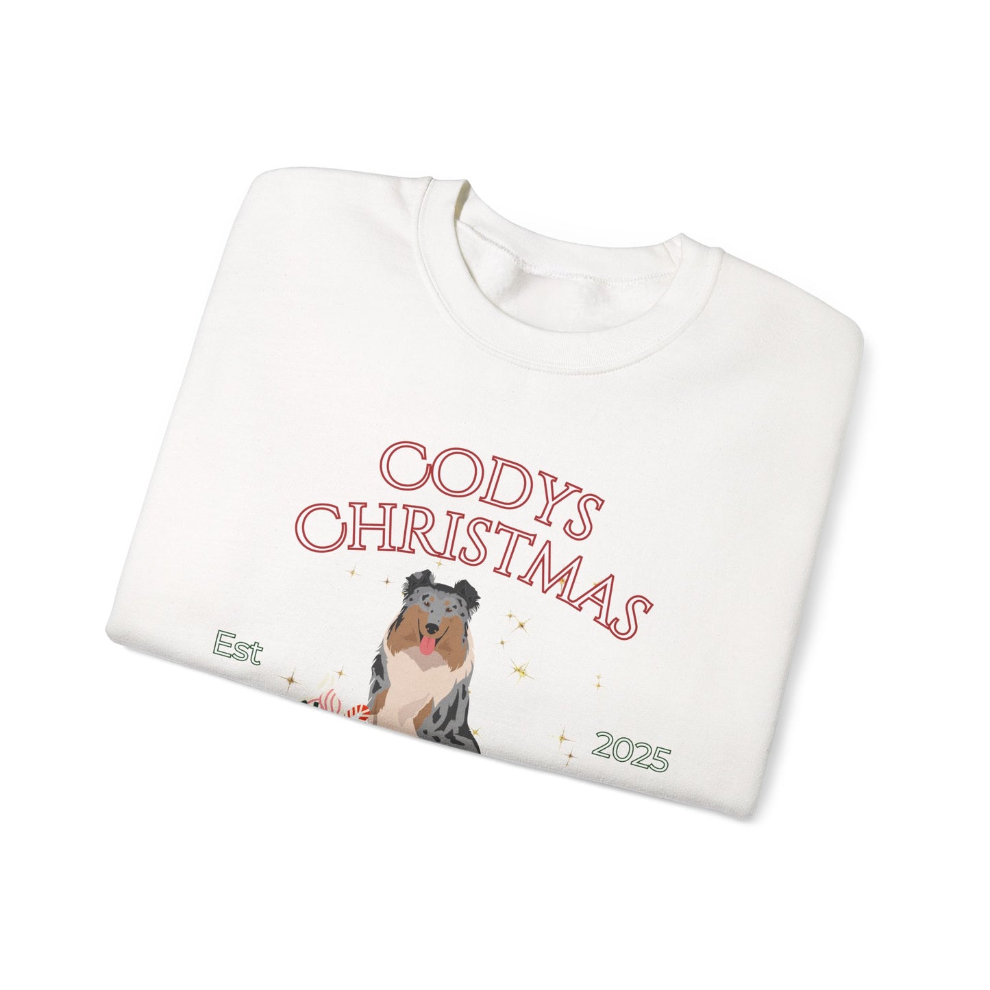 Collie Dog Christmas Social Club Unisex Heavy Blend Crewneck Sweatshirt Custom Name
