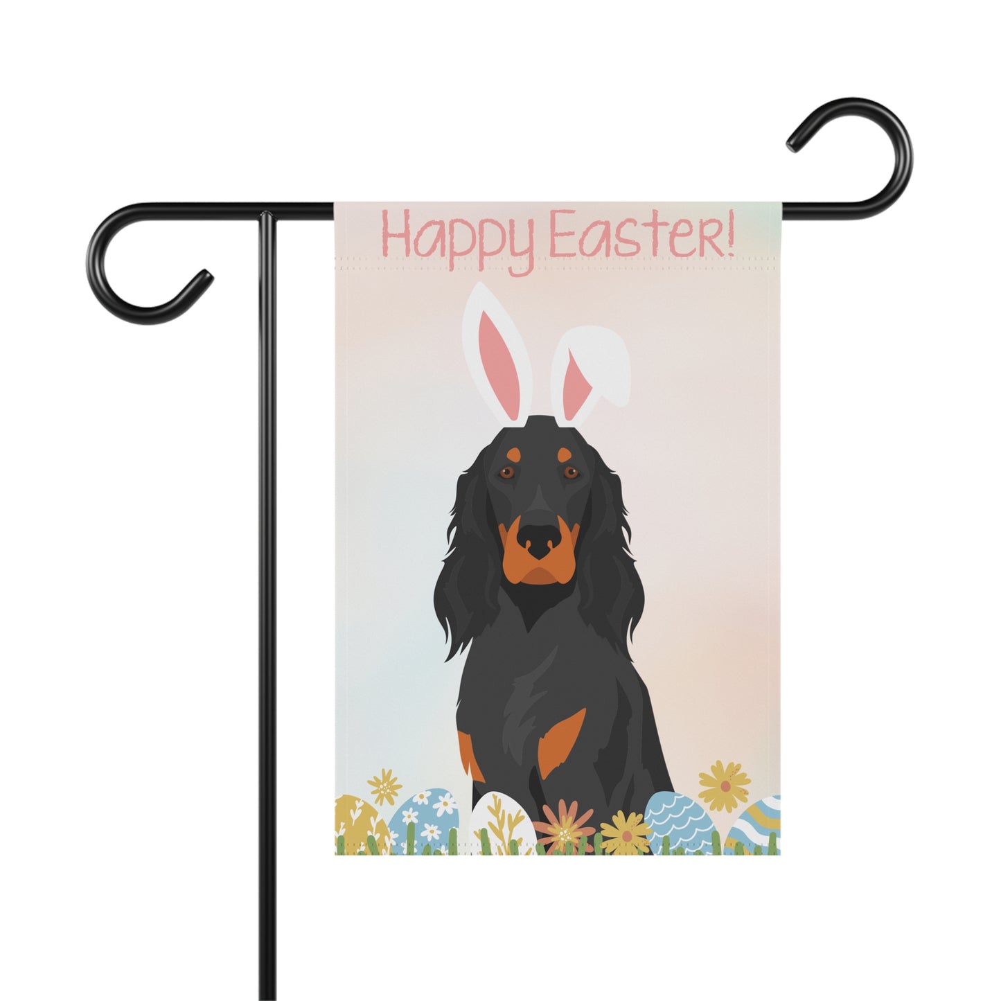 Gordon Setter Dog Happy Easter Garden Flag