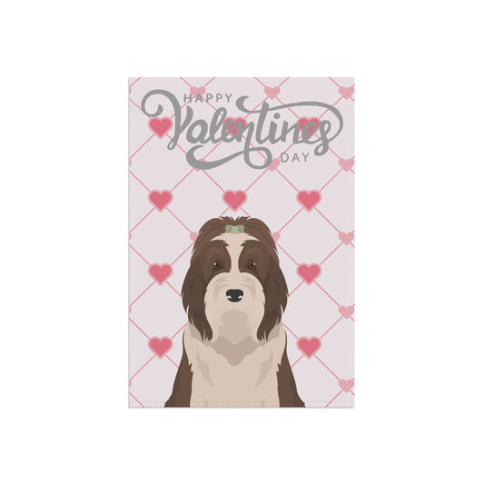 Bearded Collie Dog Valentines Day Garden Flag