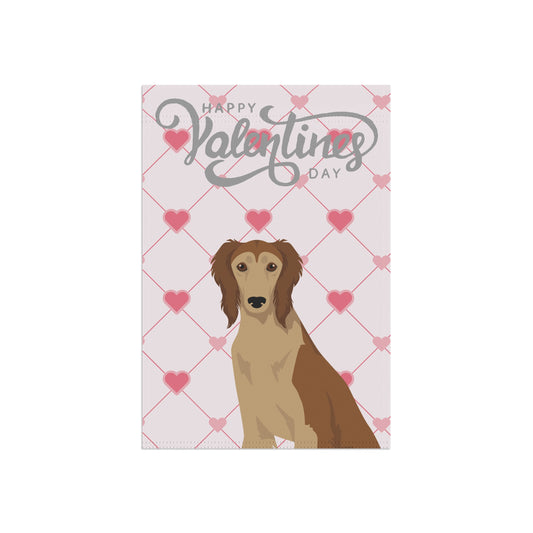 Saluki Dog Valentines Day Garden Flag