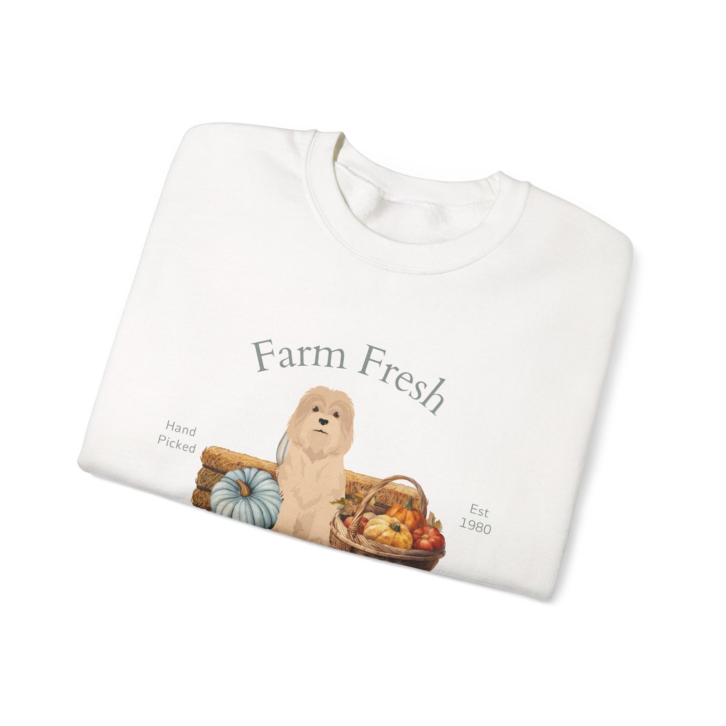 Lowchen Dog Fall Farm Fresh Unisex Heavy Blend Crewneck Sweatshirt