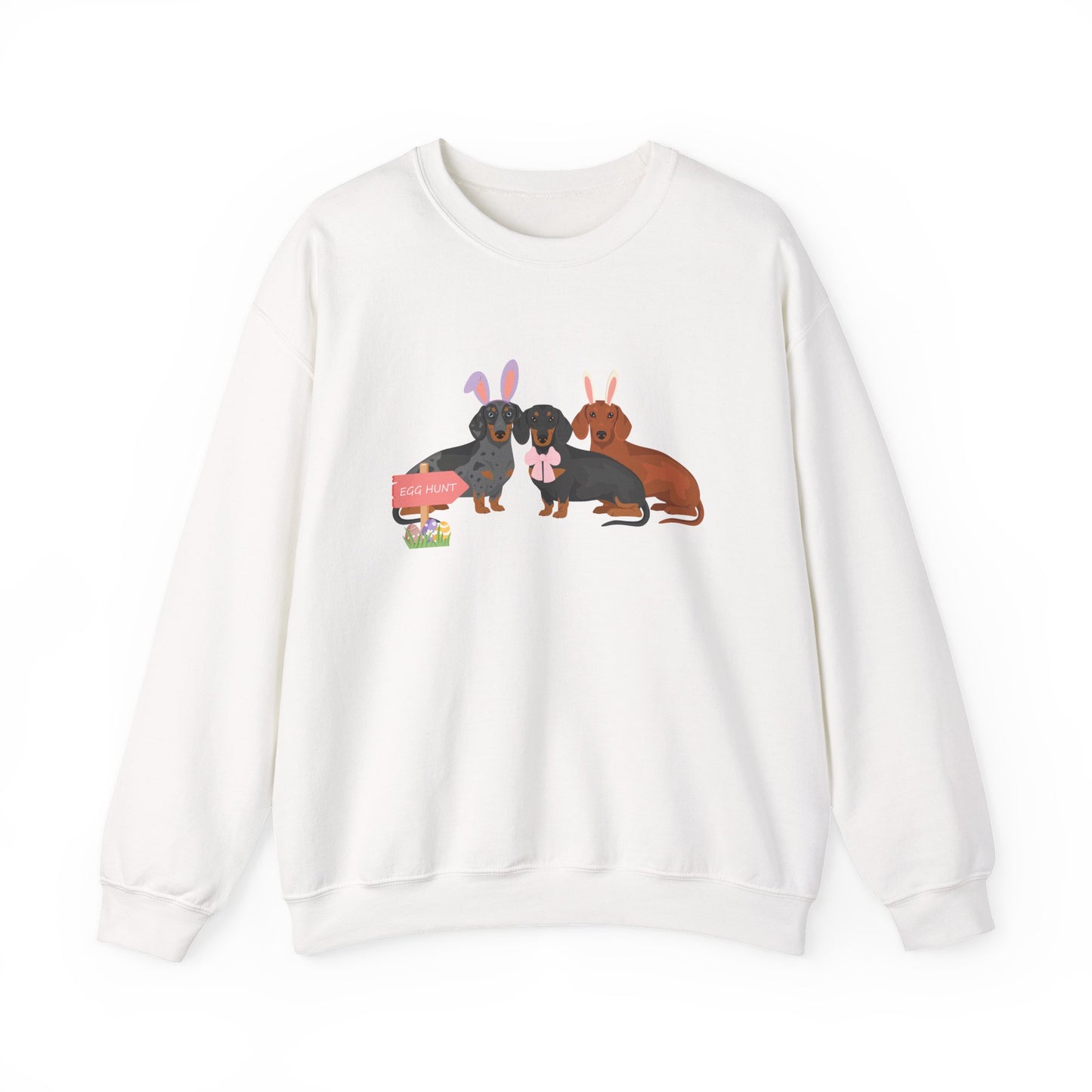 Dachshund Dog Easter Unisex Heavy Blend Crewneck Sweatshirt, easter, Cute Dog Mom Gift