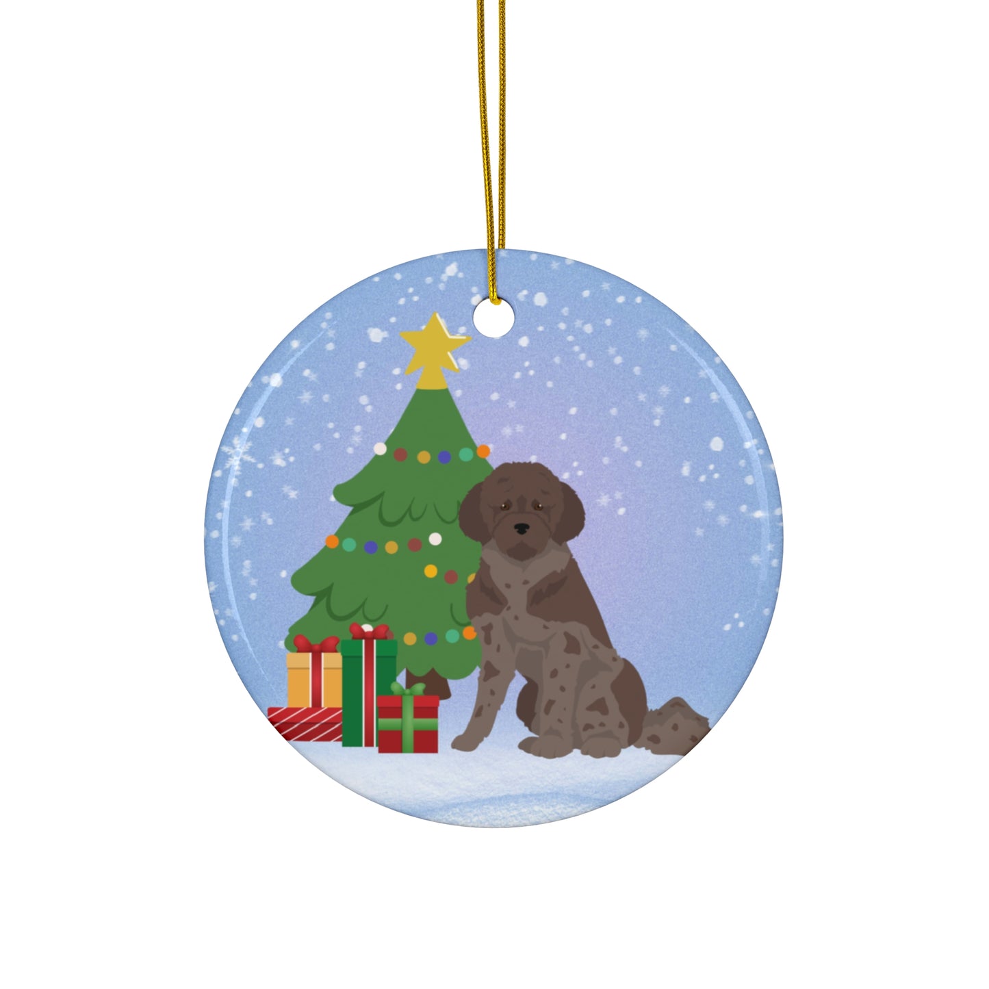 Lagotto Romagnolo Dog Christmas Ceramic Ornament