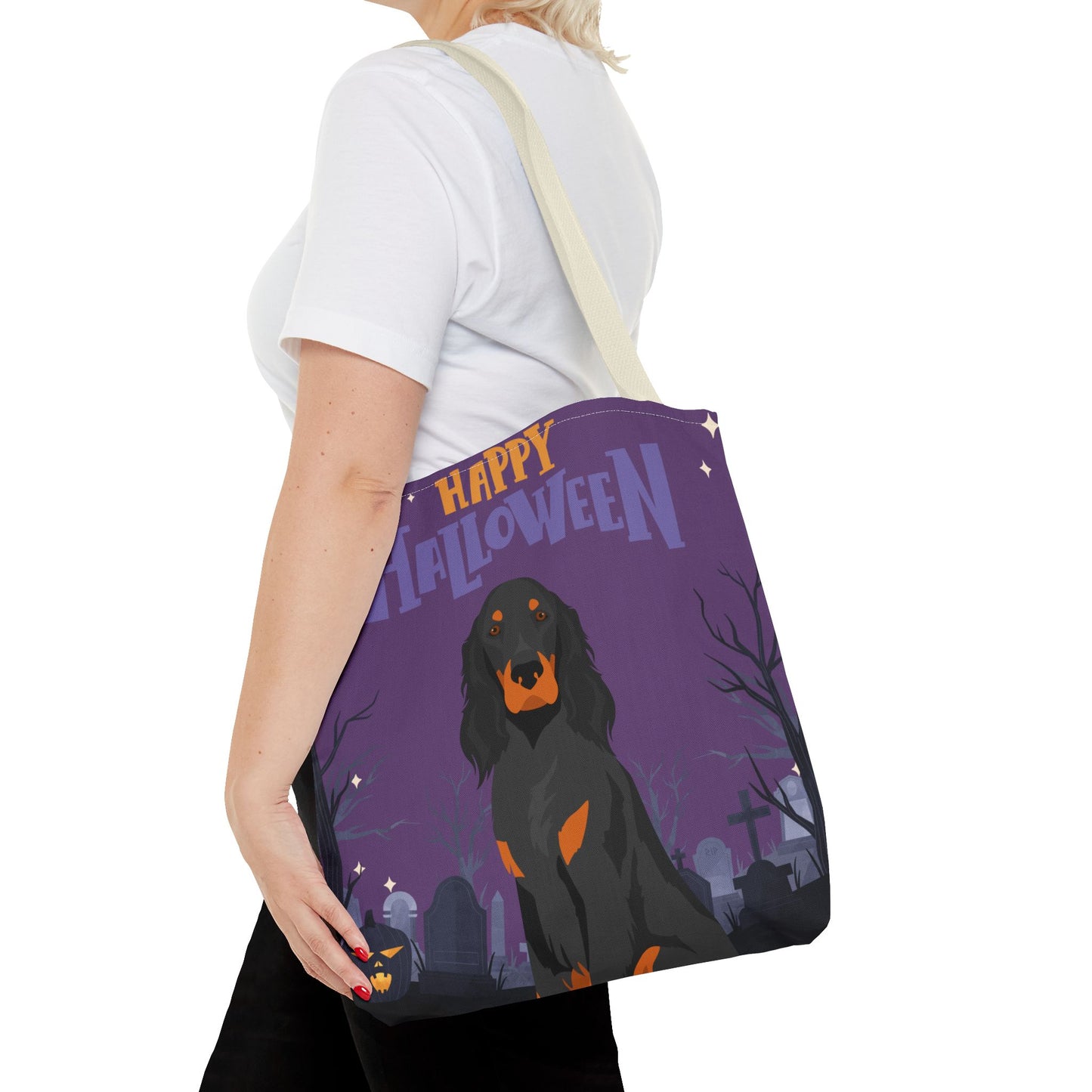 Gordon Setter Dog Happy Halloween Tote Bag 16x16