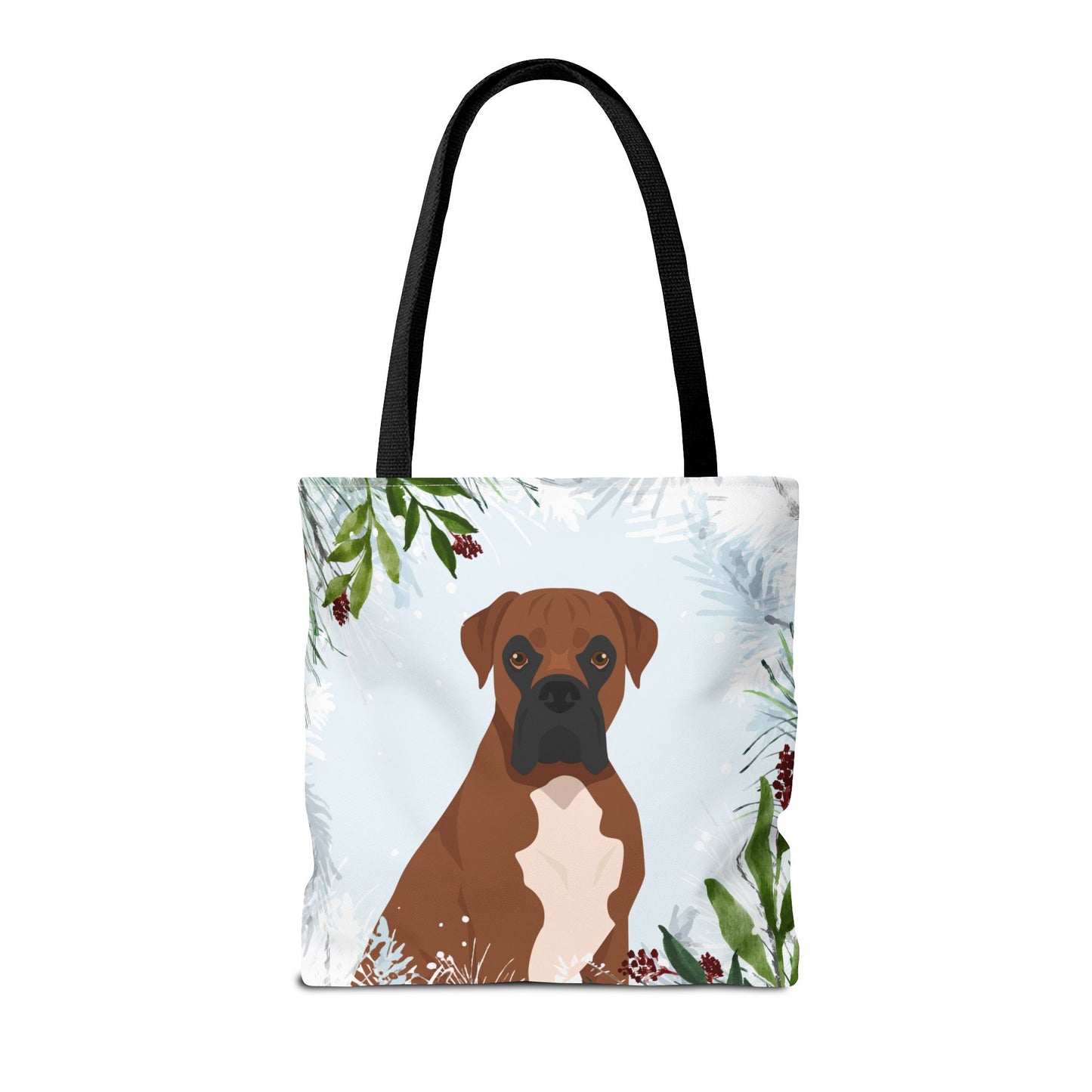 Boxer Dog Christmas Holiday Tote Bag 16x16