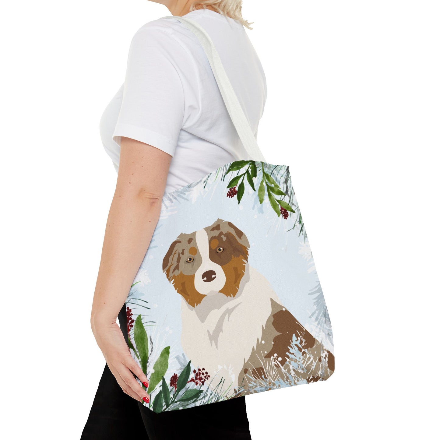 Australian Shepherd Dog Christmas Holiday Tote Bag 16x16