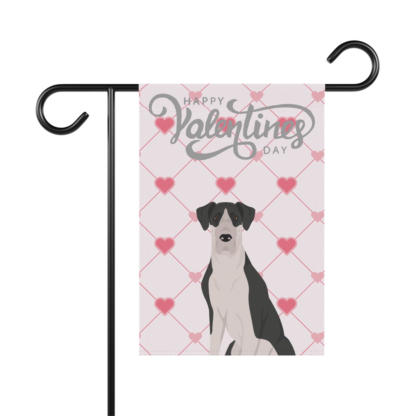 Great Dane Dog Valentines Day Garden Flag