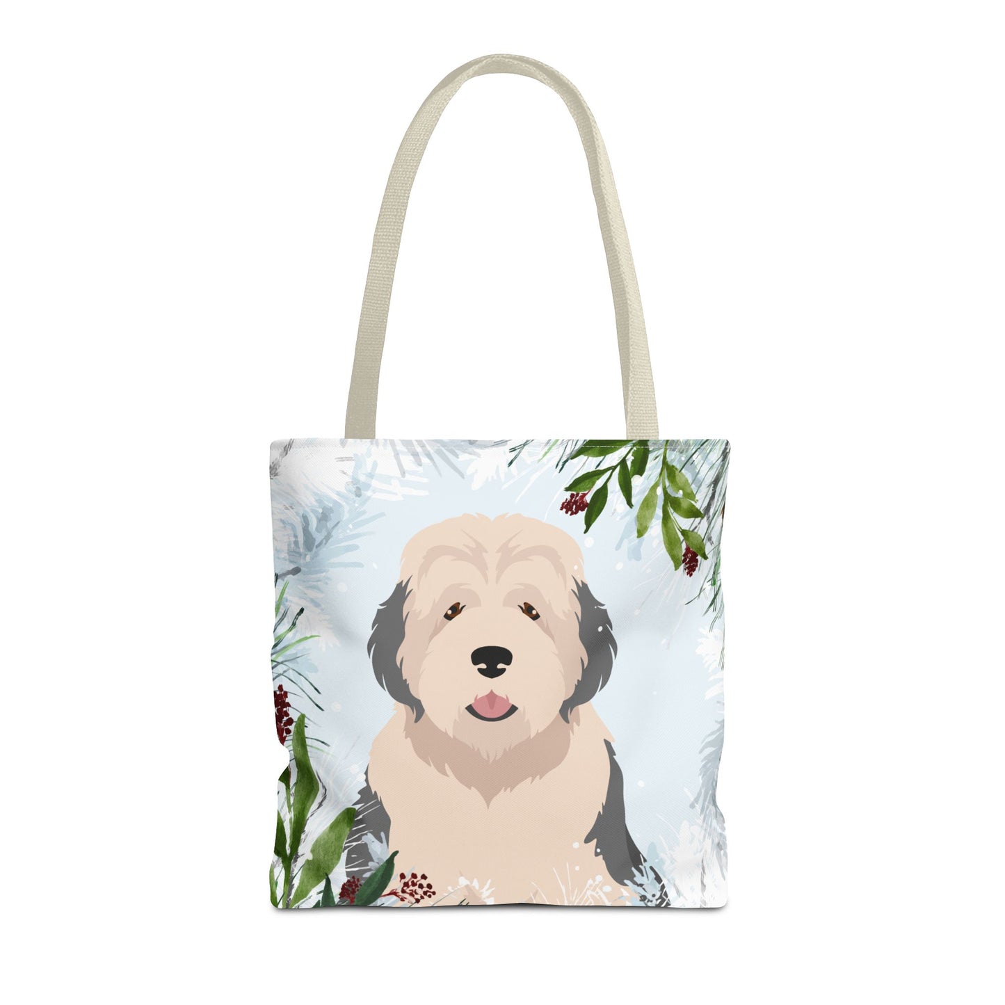 Old English Sheepdog Dog Christmas Holiday Tote Bag 16x16
