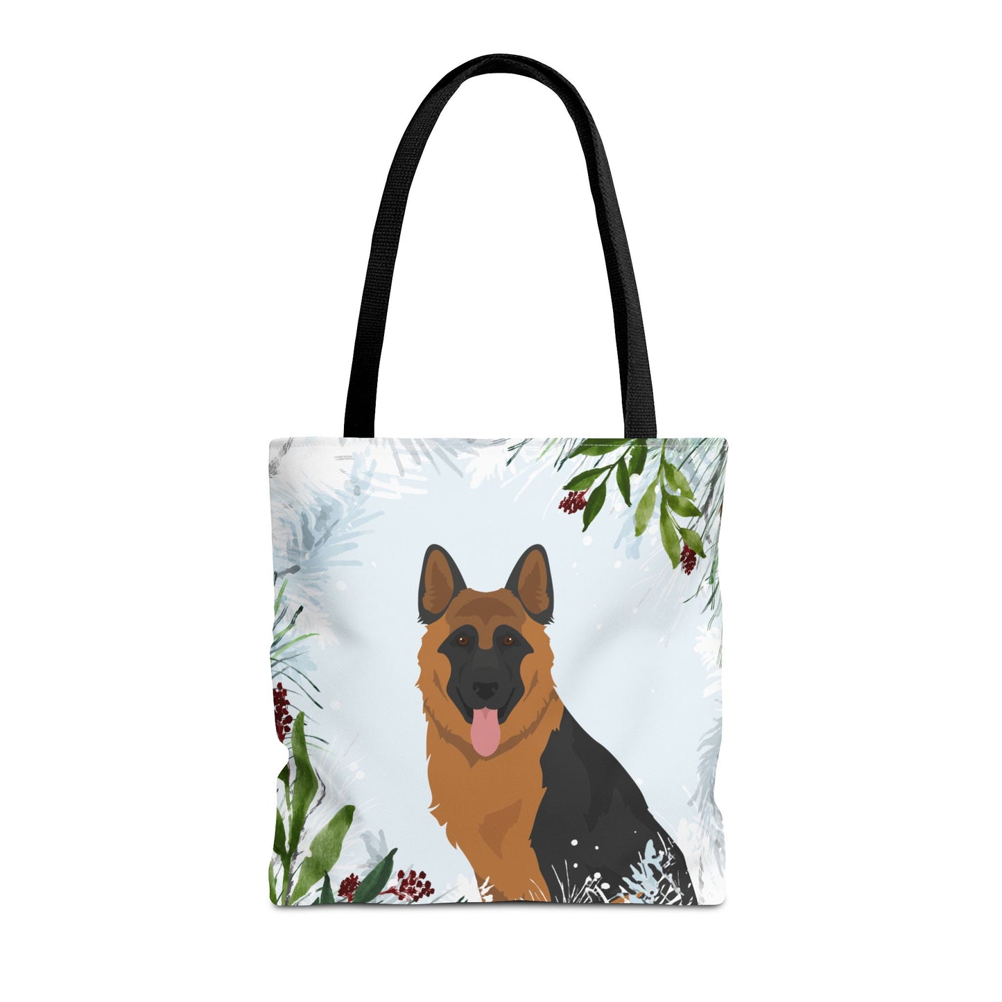 German Shepherd Dog Christmas Holiday Tote Bag 16x16