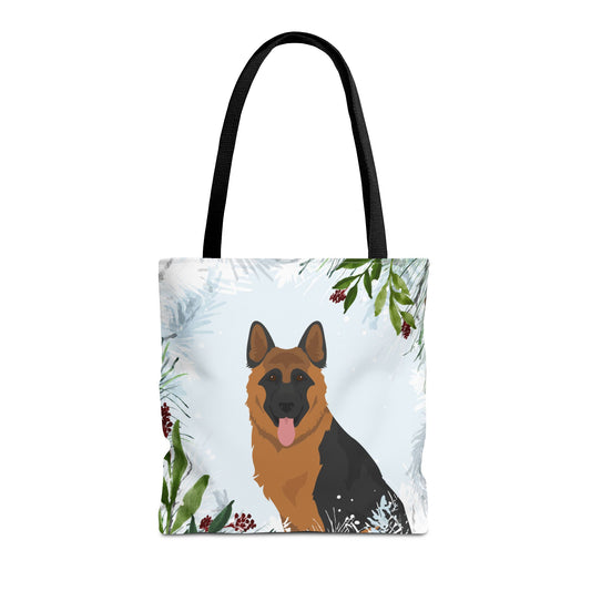 German Shepherd Dog Christmas Holiday Tote Bag 16x16
