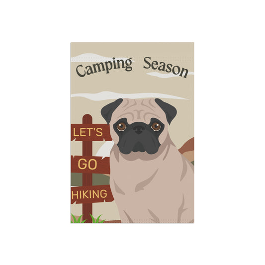 Pug Dog Camping Garden Flag