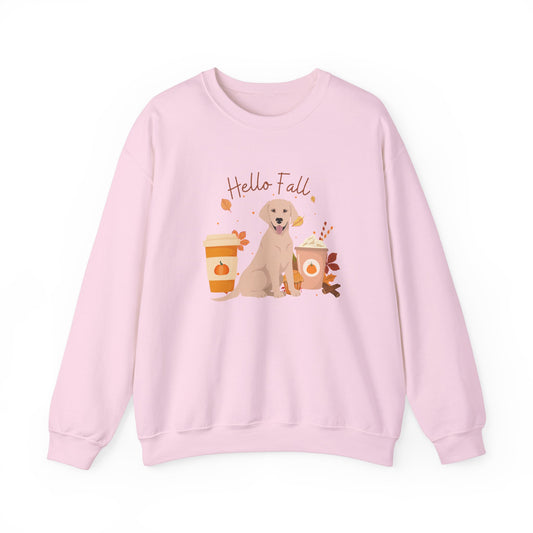 Yellow Labrador Retriever Dog Fall Halloween Unisex Heavy Blend Crewneck Sweatshirt
