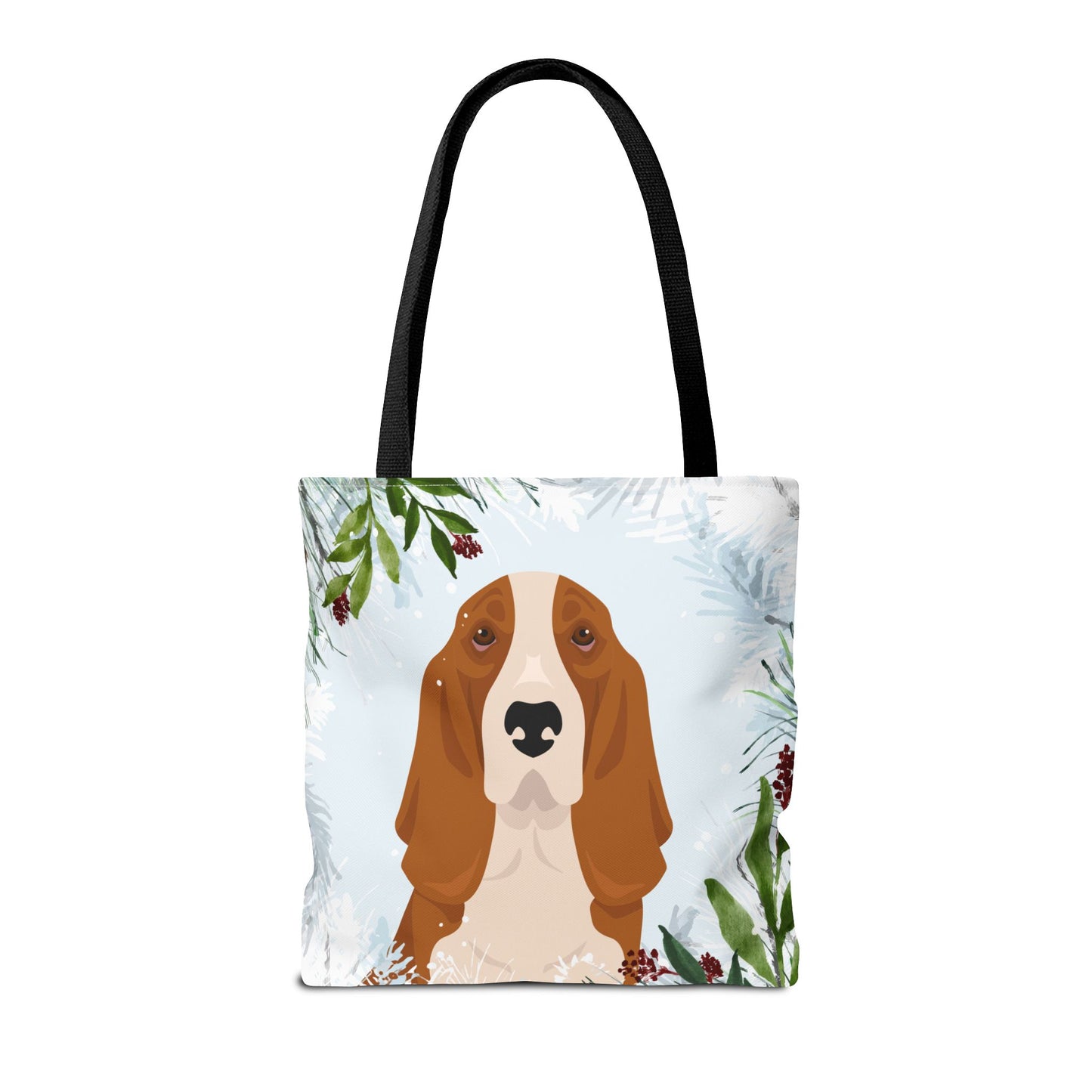 Basset Hound Dog Christmas Holiday Tote Bag 16x16