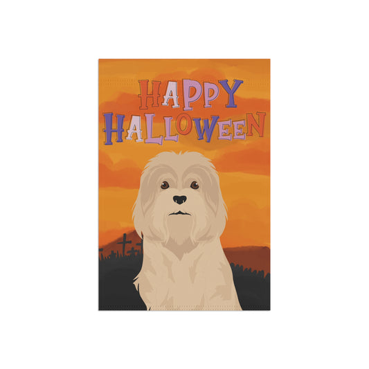 Lowchen Dog Halloween Garden Flag