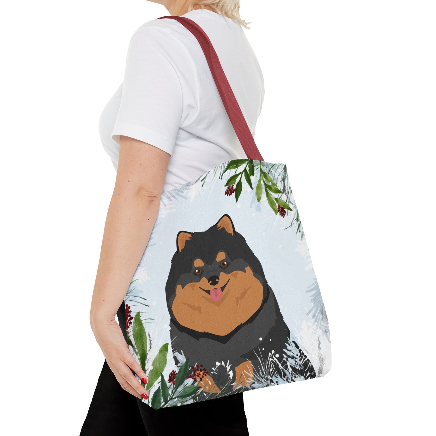 Pomeranian Dog Christmas Holiday Tote Bag 16x16