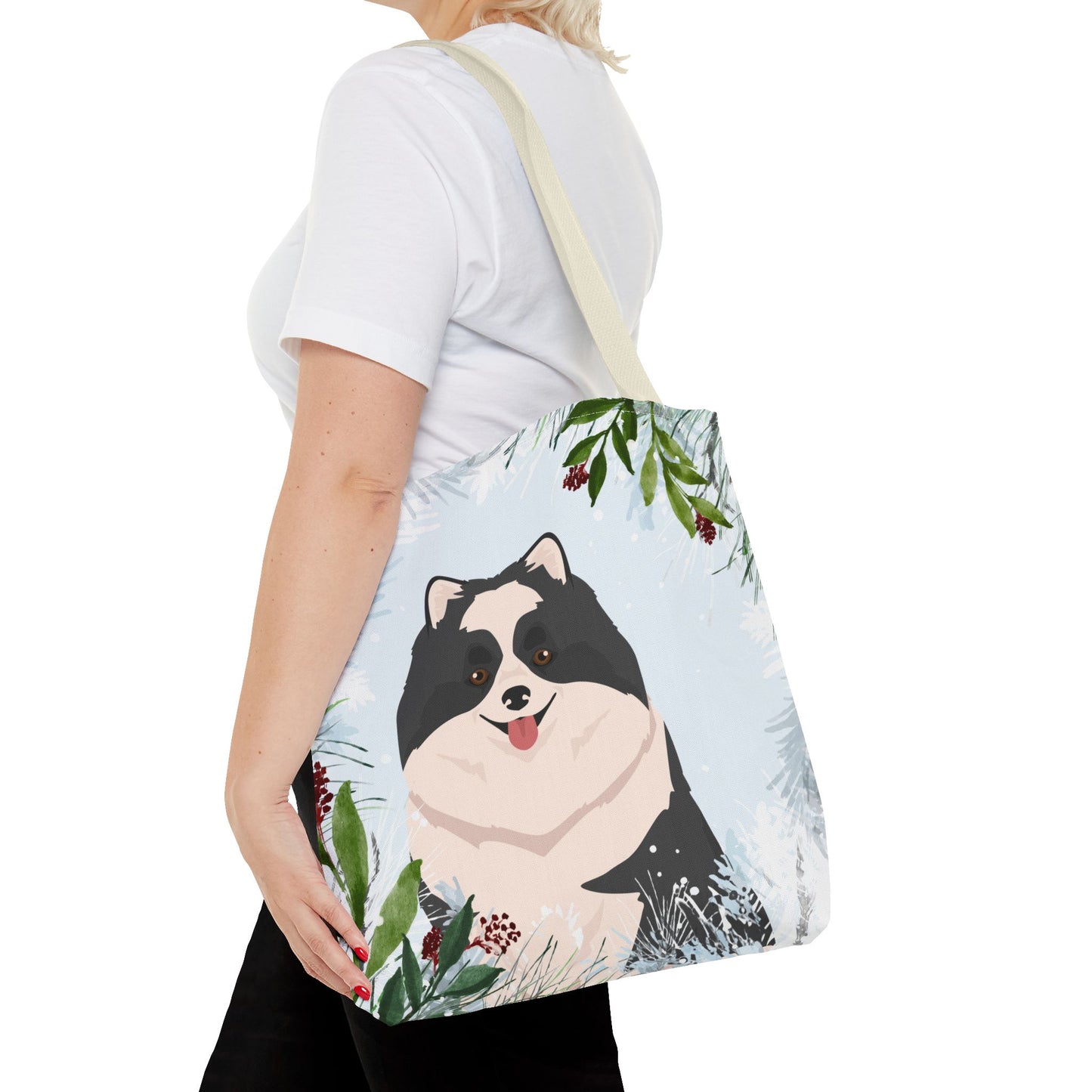 Pomeranian Dog Christmas Holiday Tote Bag 16x16