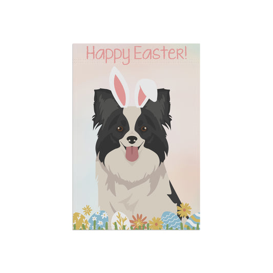 Papillon Dog Happy Easter Garden Flag