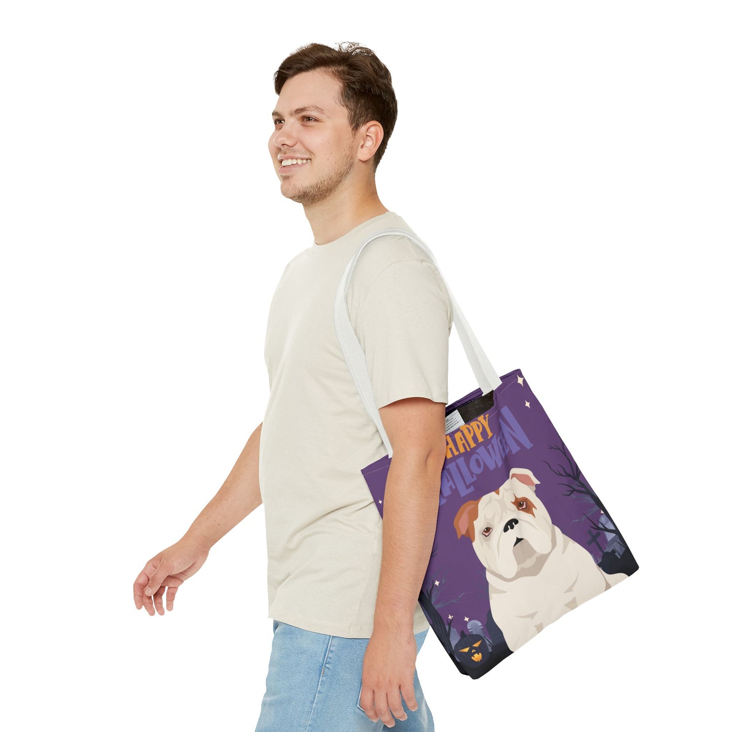 Bulldog Dog Happy Halloween Tote Bag 16x16
