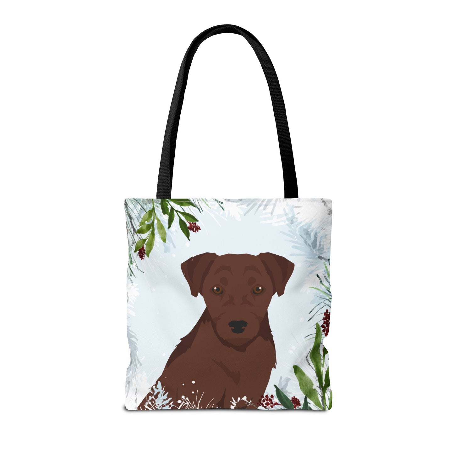 Patterdale Terrier Dog Christmas Holiday Tote Bag 16x16