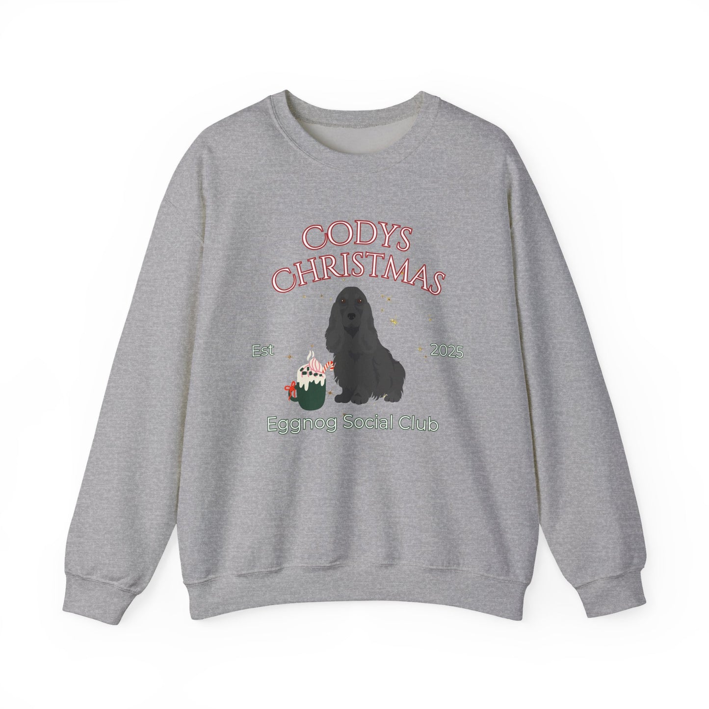 English Cocker Spaniel Dog Christmas Social Club Unisex Heavy Blend Crewneck Sweatshirt Custom Name