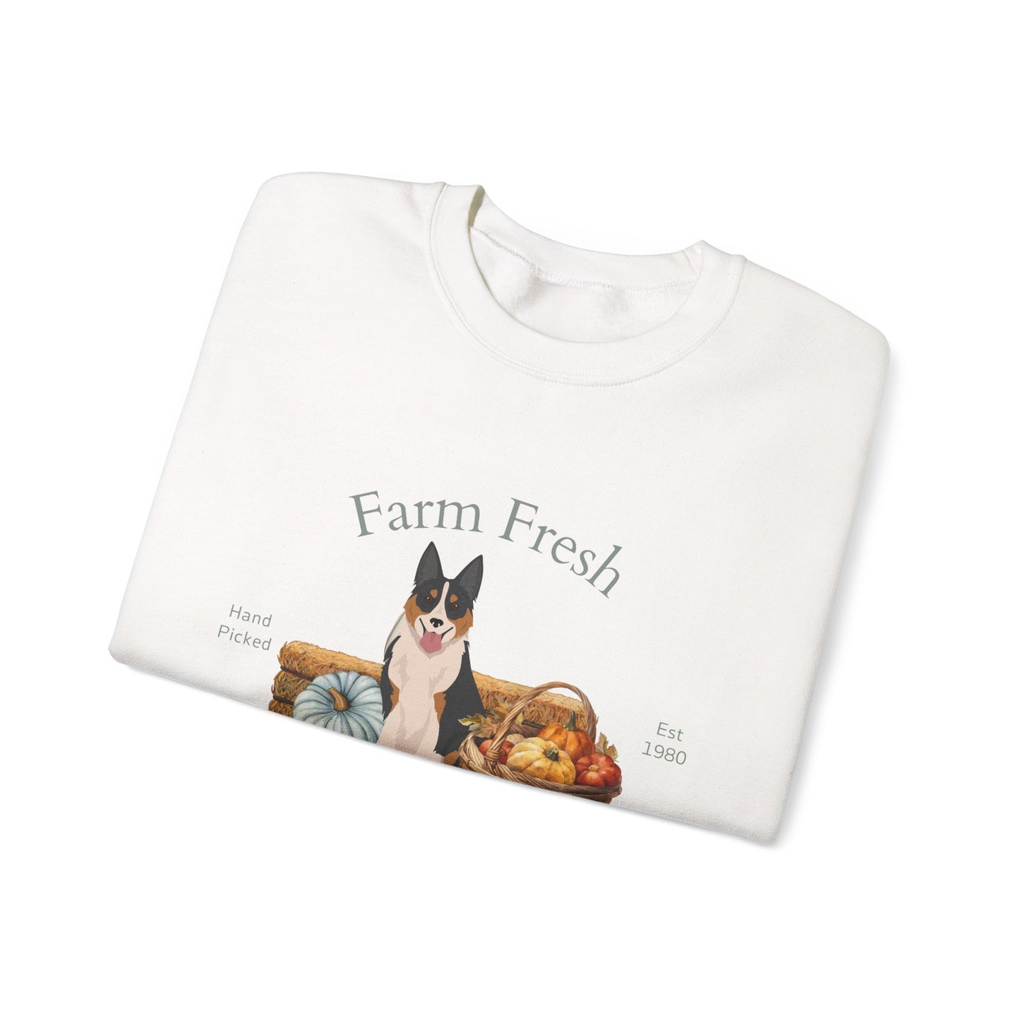Welsh Sheepdog Dog Fall Farm Fresh Unisex Heavy Blend Crewneck Sweatshirt